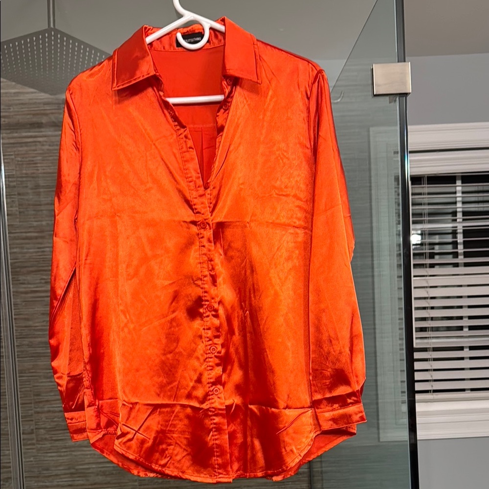 Satin Orange Blouse